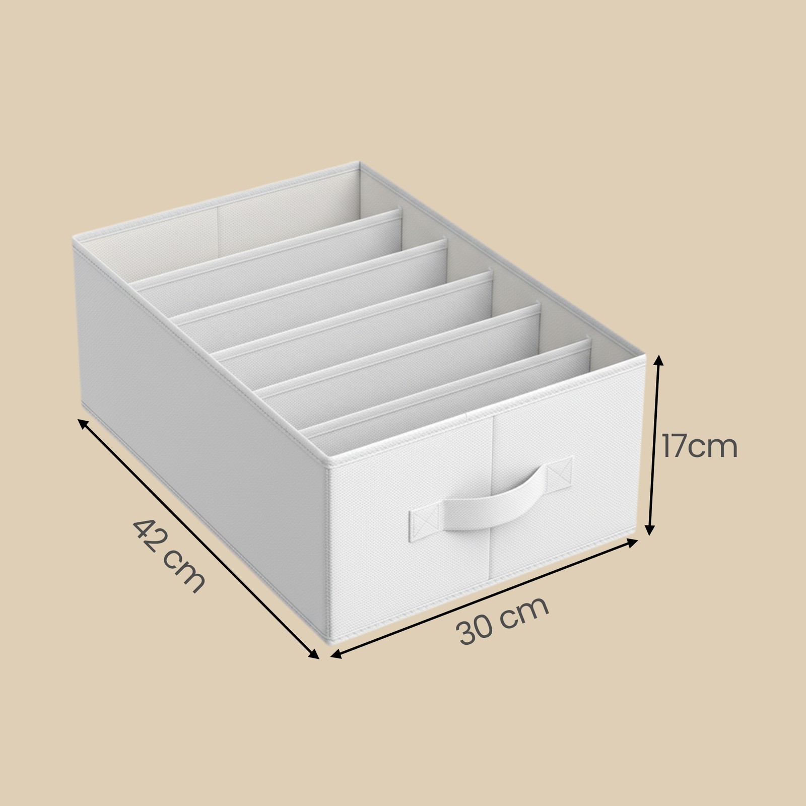 Skapja organizatoru komplekts, 4 gab., 6 nodalījumi katrā, salokāmas kastes 42 x 30 x 17 cm - Image 3