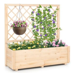 Põõsasteaed puidust aiakastiga 58x34x104 cm