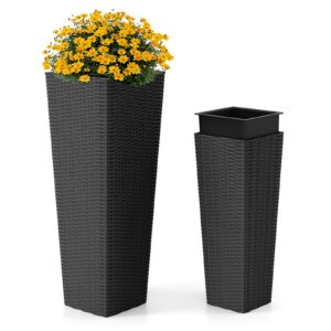 2 gab. melnās rattan podi 82/60 cm komplekts
