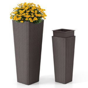2-osaline pruun rattanistutuskast 82/60 cm
