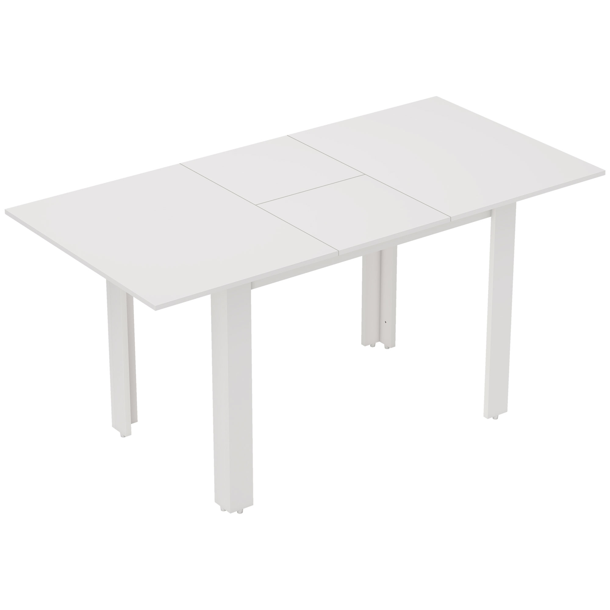 Išskleidžiamas valgomojo stalas, 120-160 x 80 cm, blizgiai balta, MDF