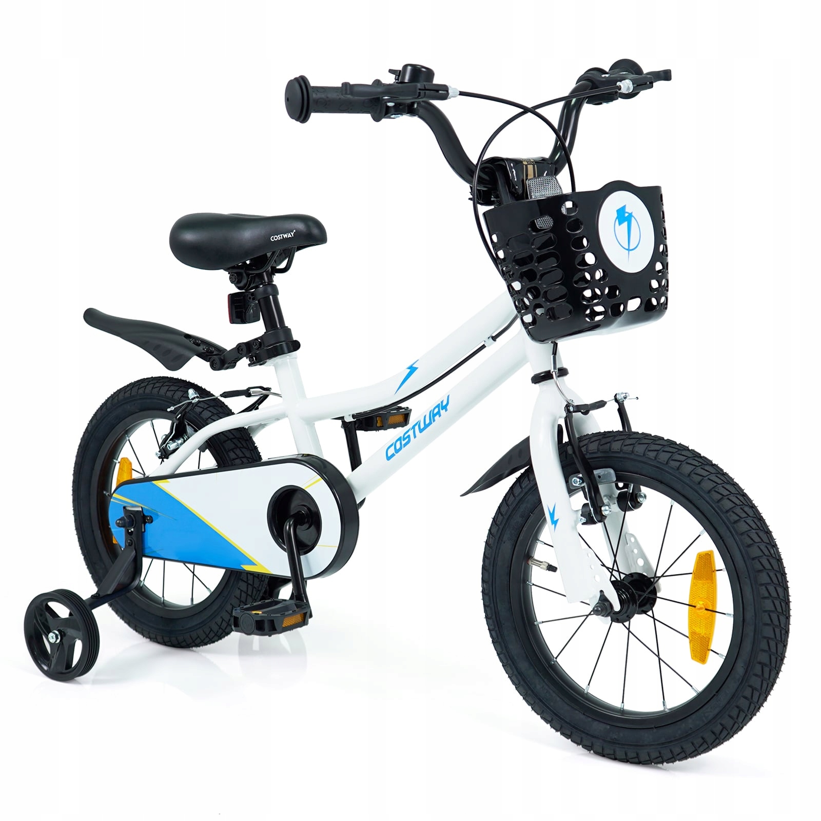 Laste jalgratas, 36 cm, reguleeritava sadula ja lenksuga, 3–5 aastat, valge