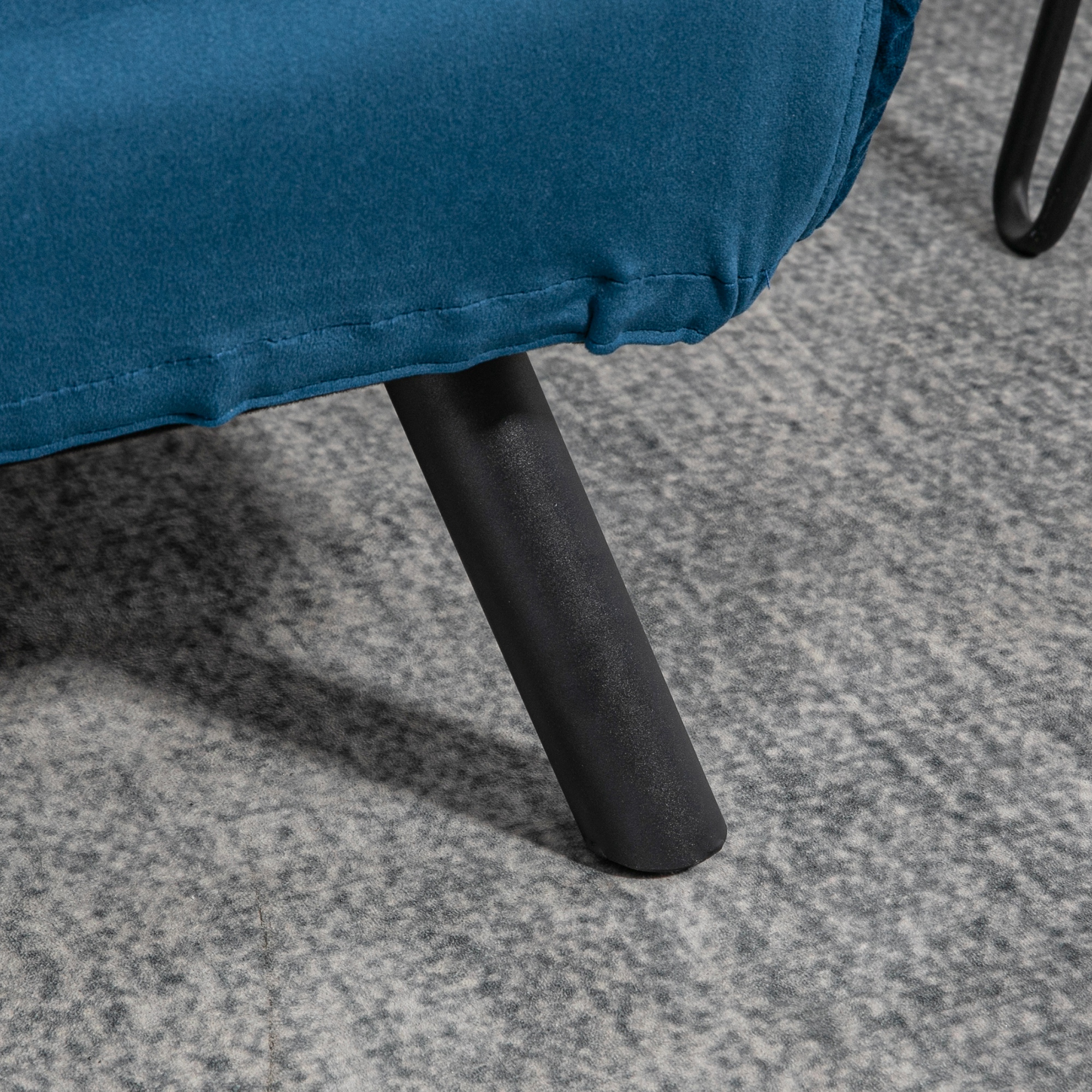 Miegamoji sofa, 2 vietų sofa, aksomo išvaizda, mėlyna, 2 pagalvės - Image 8