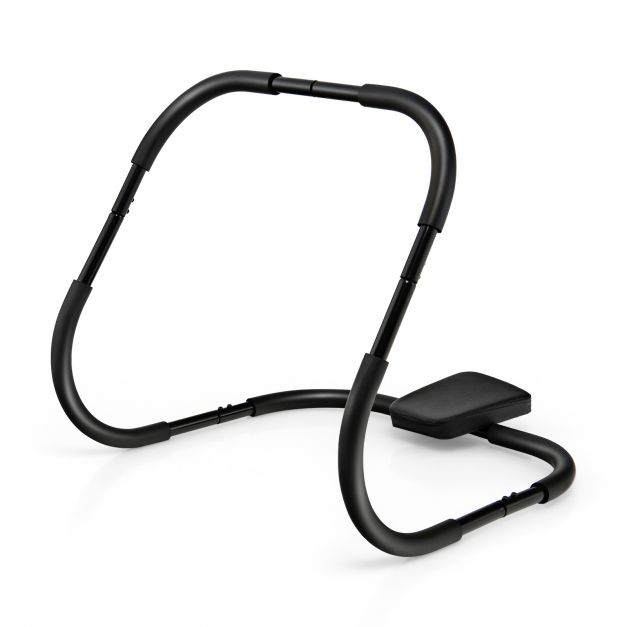 AB treniruoklis fitness crunch workout exerciser su galvos atrama, juodas
