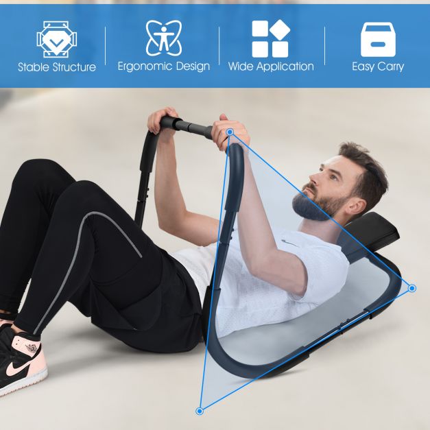 AB treniruoklis fitness crunch workout exerciser su galvos atrama, juodas - Image 7