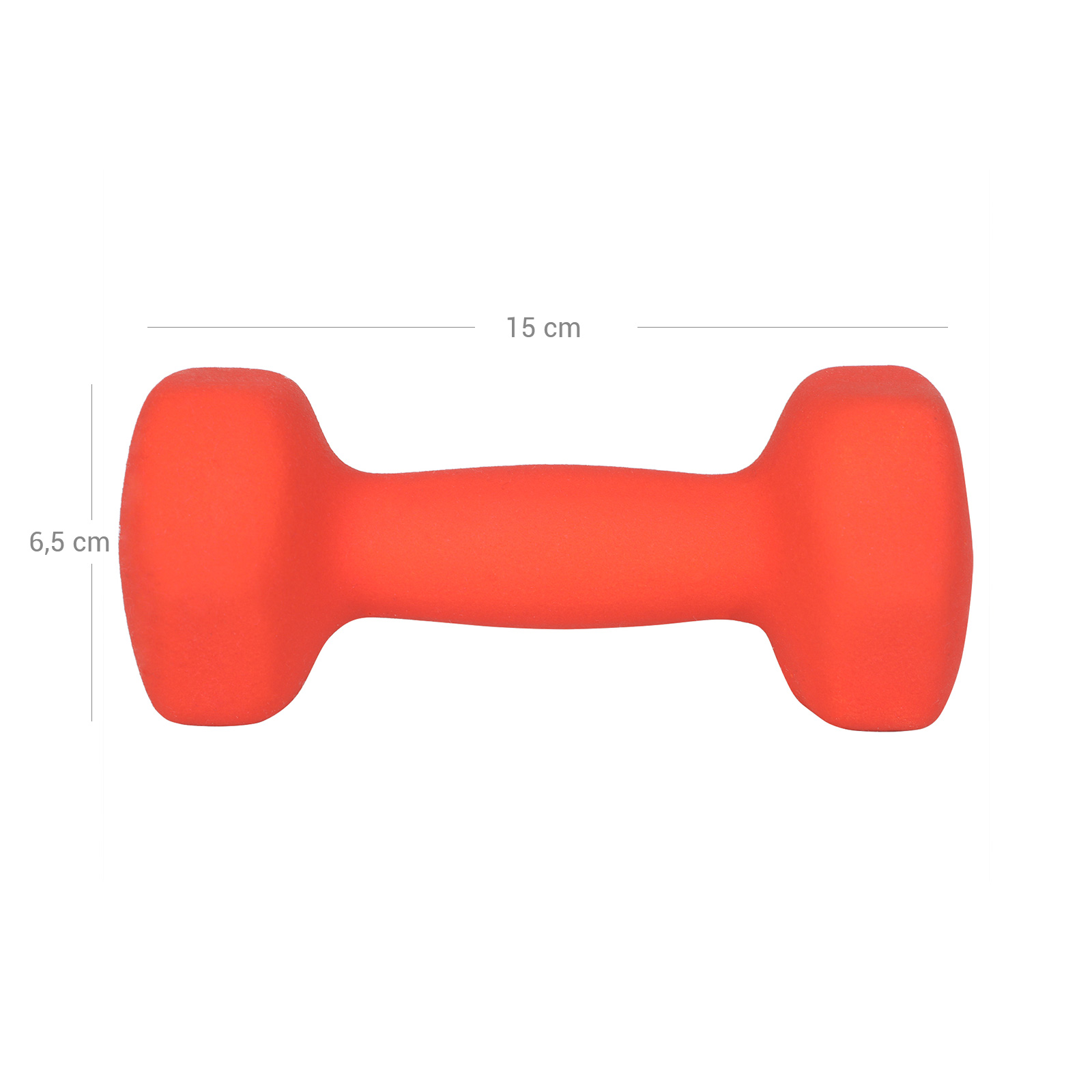 Hanteļu komplekts, 2 gab., 2 x 1,5 kg, vinila pārklāts čuguns, oranžs, 7 x 15 cm - Image 7