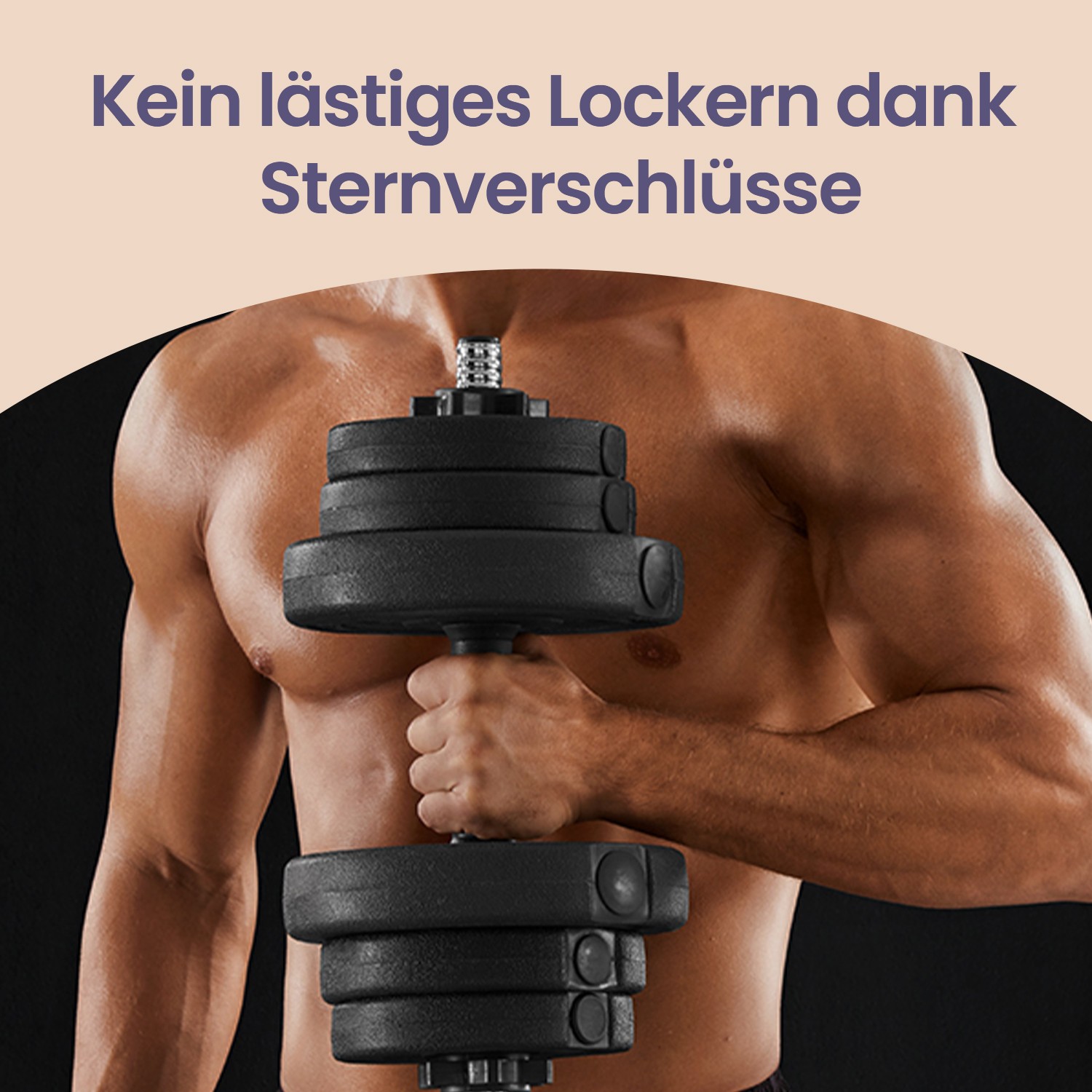 Regulējamu hanteles komplekts, melns, 2 x 15 kg, PE plastmasa, 35 x 14 cm - Image 4