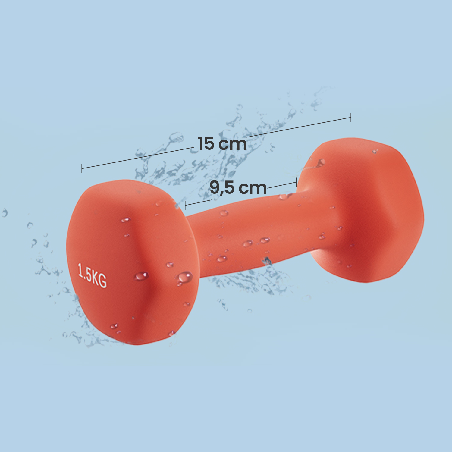 Hantelių rinkinys su stovu, 6 vnt., 1–2 kg, šešiakampiai, neopreno danga - Image 5