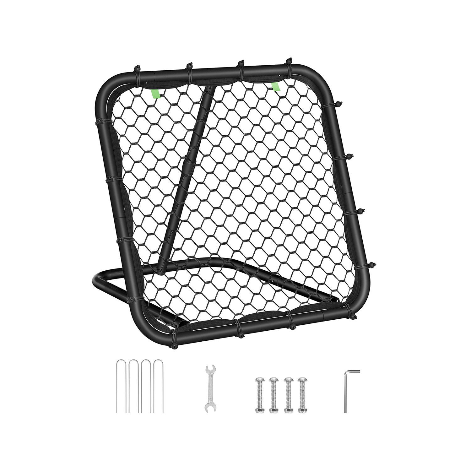 Laste jalgpallivärav tsingitud terasraamiga, must, 78,5 x 84,5 x 55–78,5 cm