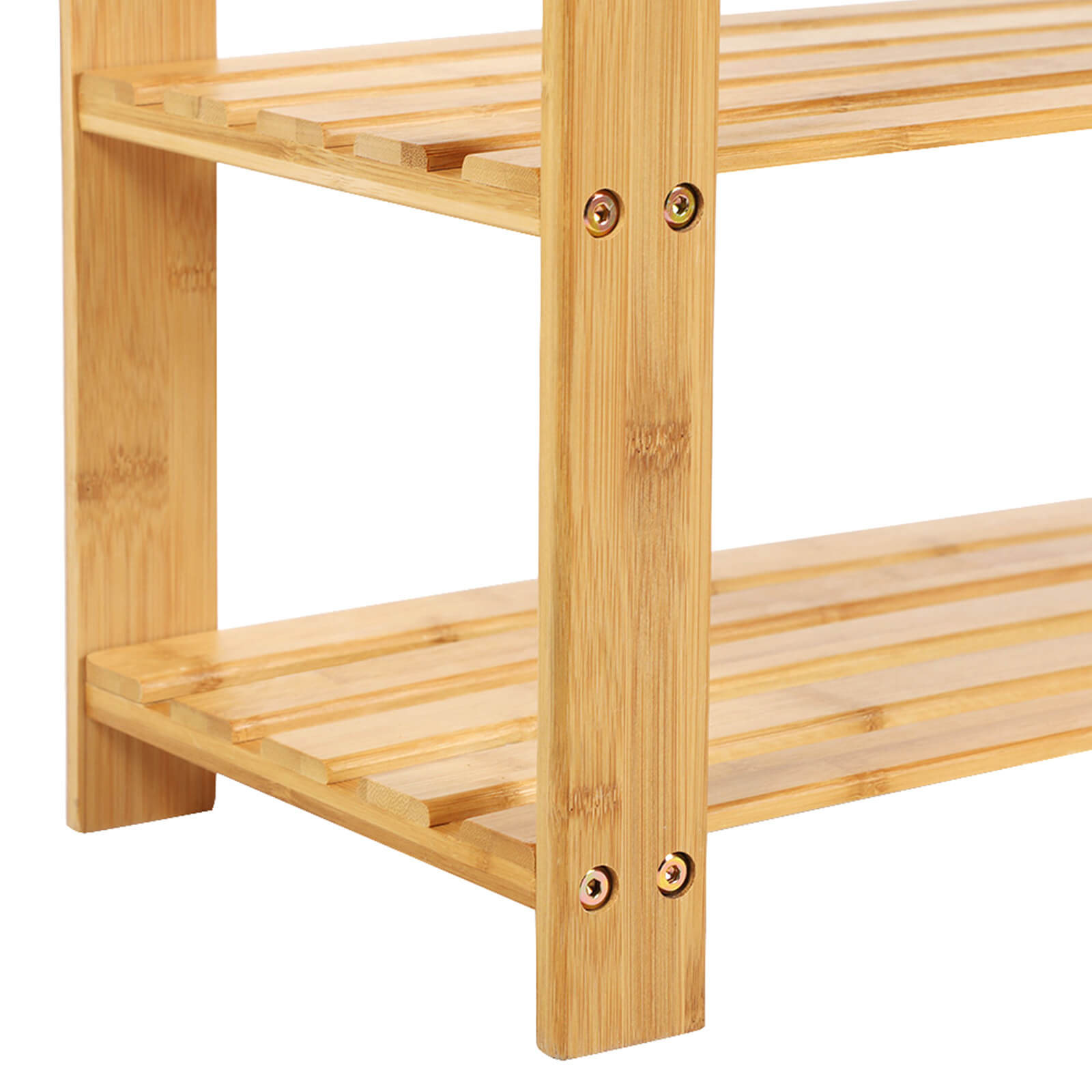 Apavu plaukts-soliņš no bambusa, dabīga krāsa, 70 x 28 x 45 cm, 3 plaukti - Image 5