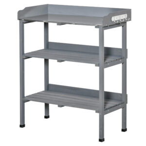Pflanztisch Gärtnertisch lillelaud metallist tööpinnaga, hall, 76 x 37 x 89 cm