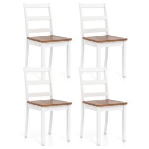 Puiset ruokatuolit 4 kpl, kumipuujalat, rustiikinruskea