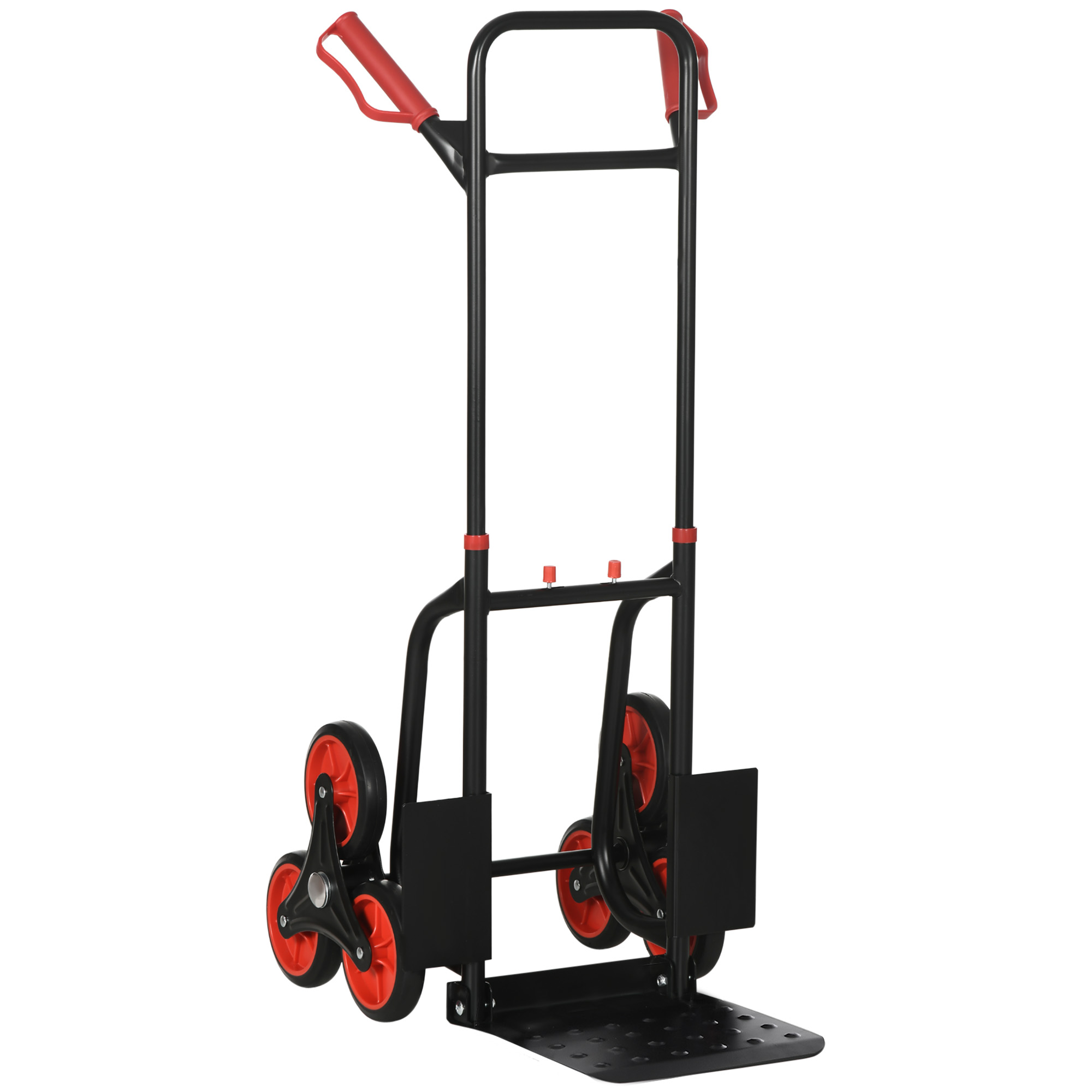 Salokāma kāpņu rokas ratiņi, tērauda rāmis, melna un sarkana, 120 kg
