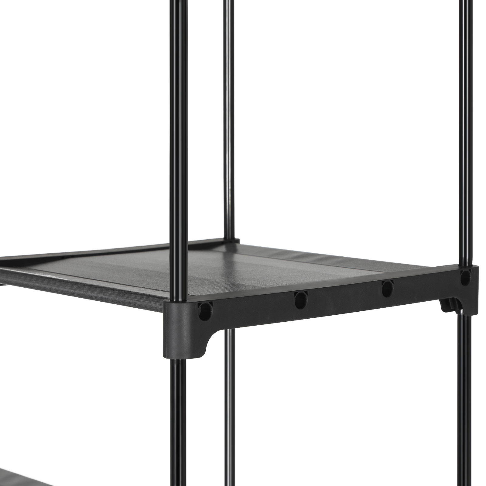 Kokoontaitettava kangaskaappi, 2 vaatetankoa, harmaa, 140 x 43 x 174 cm - Image 6