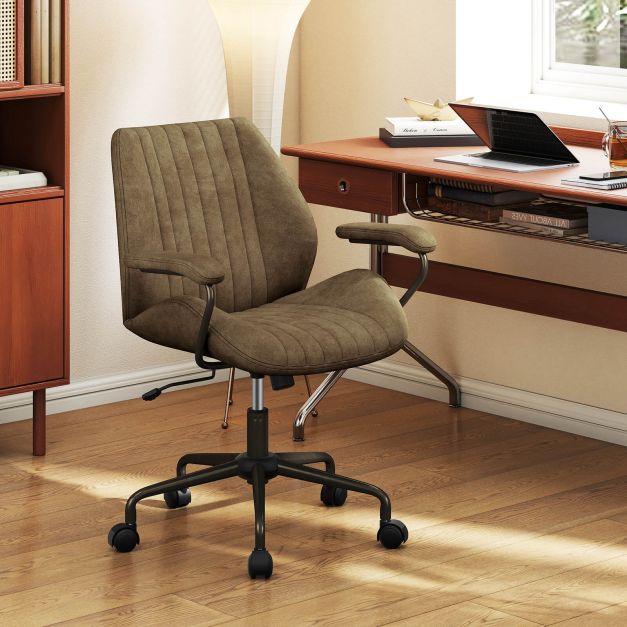 Biroja krēsls ar samta apdari 68-92 cm zaļš - Image 2