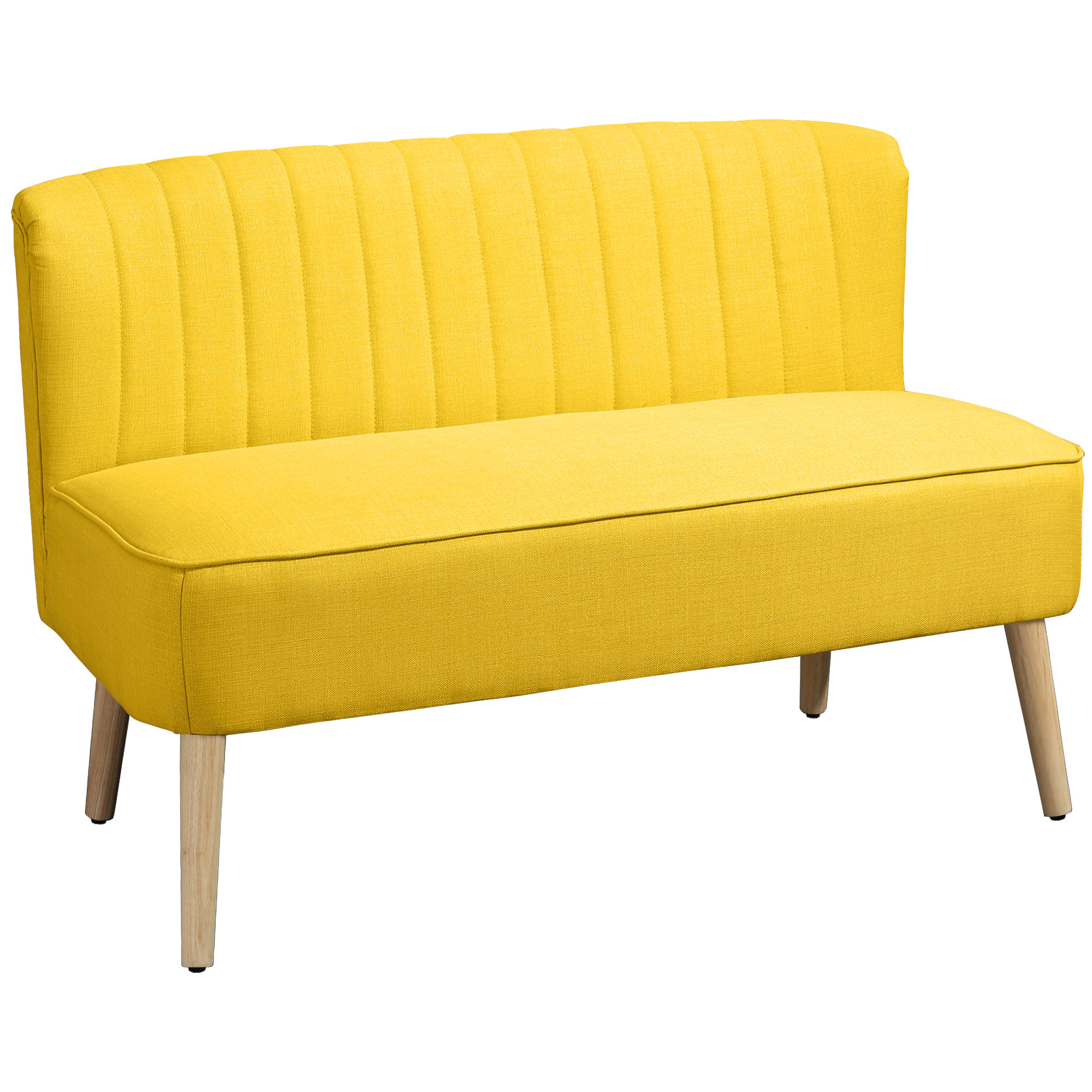 2-kohaline diivan, kollane, 117 x 56,5 x 77 cm, kuni 220 kg