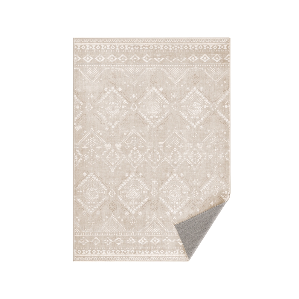 Boho vaip, 120 x 170 cm, cappuccino beež, polüester ja libisemisvastane TPR-alus