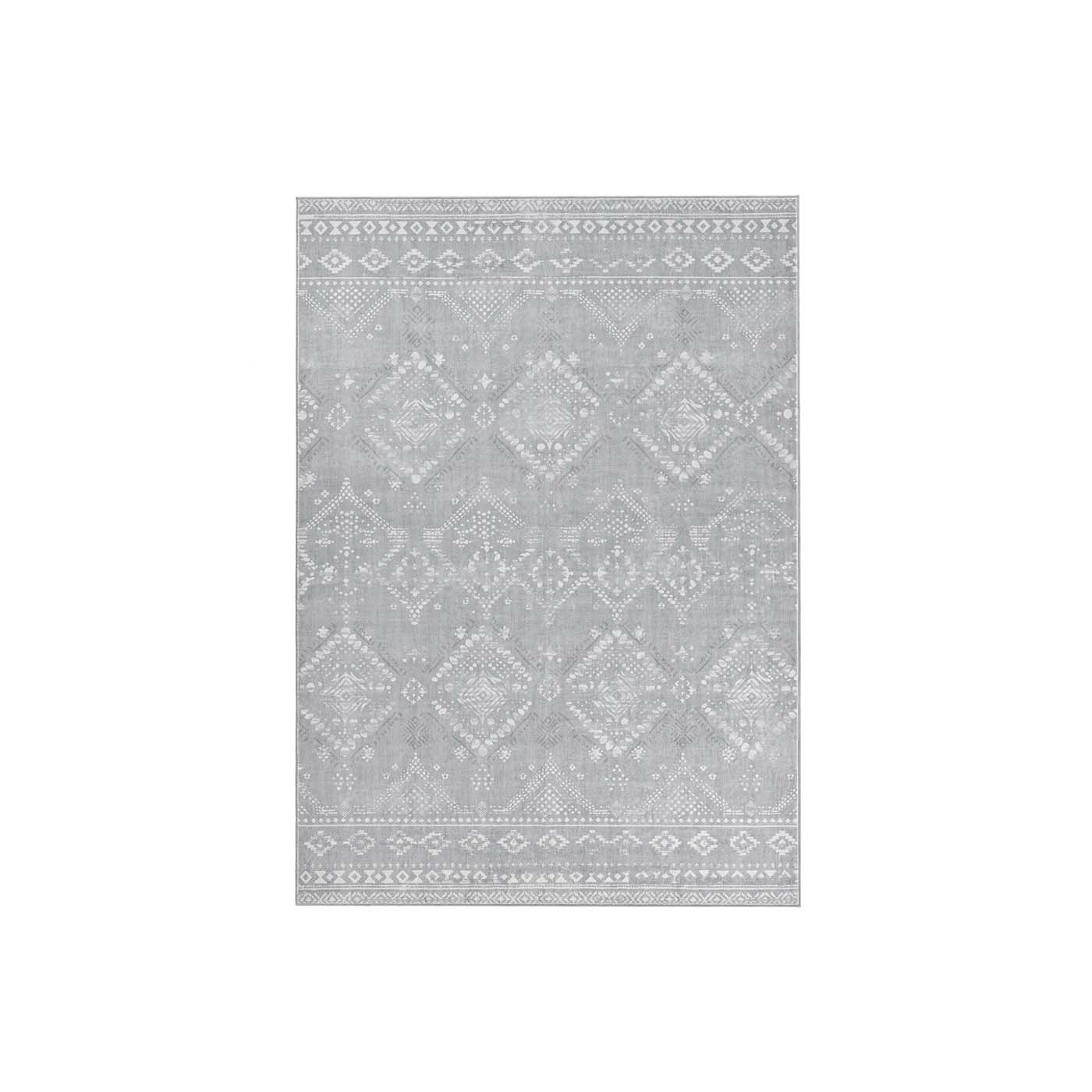 Boho vaip, 160 x 230 cm, polüester ja vilt, tuhmhall