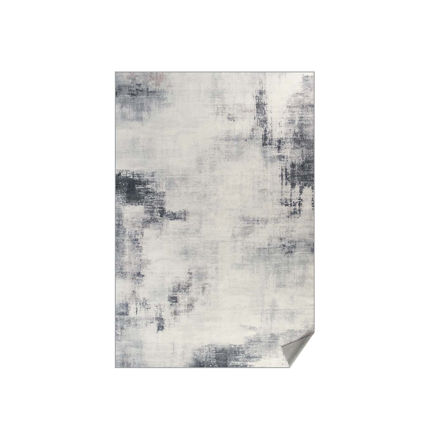 Matto 200 x 300 cm, kyyhkynharmaa, polyesteri ja TPR, moderni abstrakti tyyli