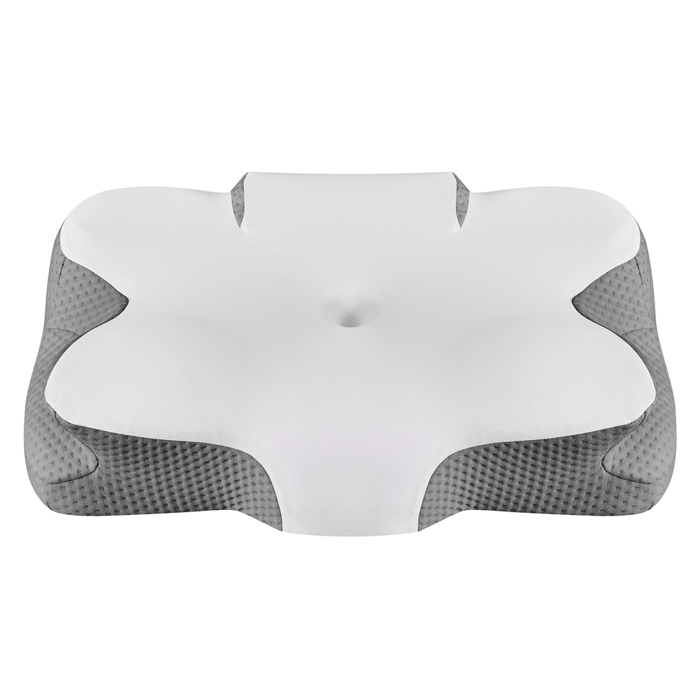 Ergonoomiline padi memory foam täidisega, reguleeritava kõrgusega, 59 x 40 cm, valge-hall