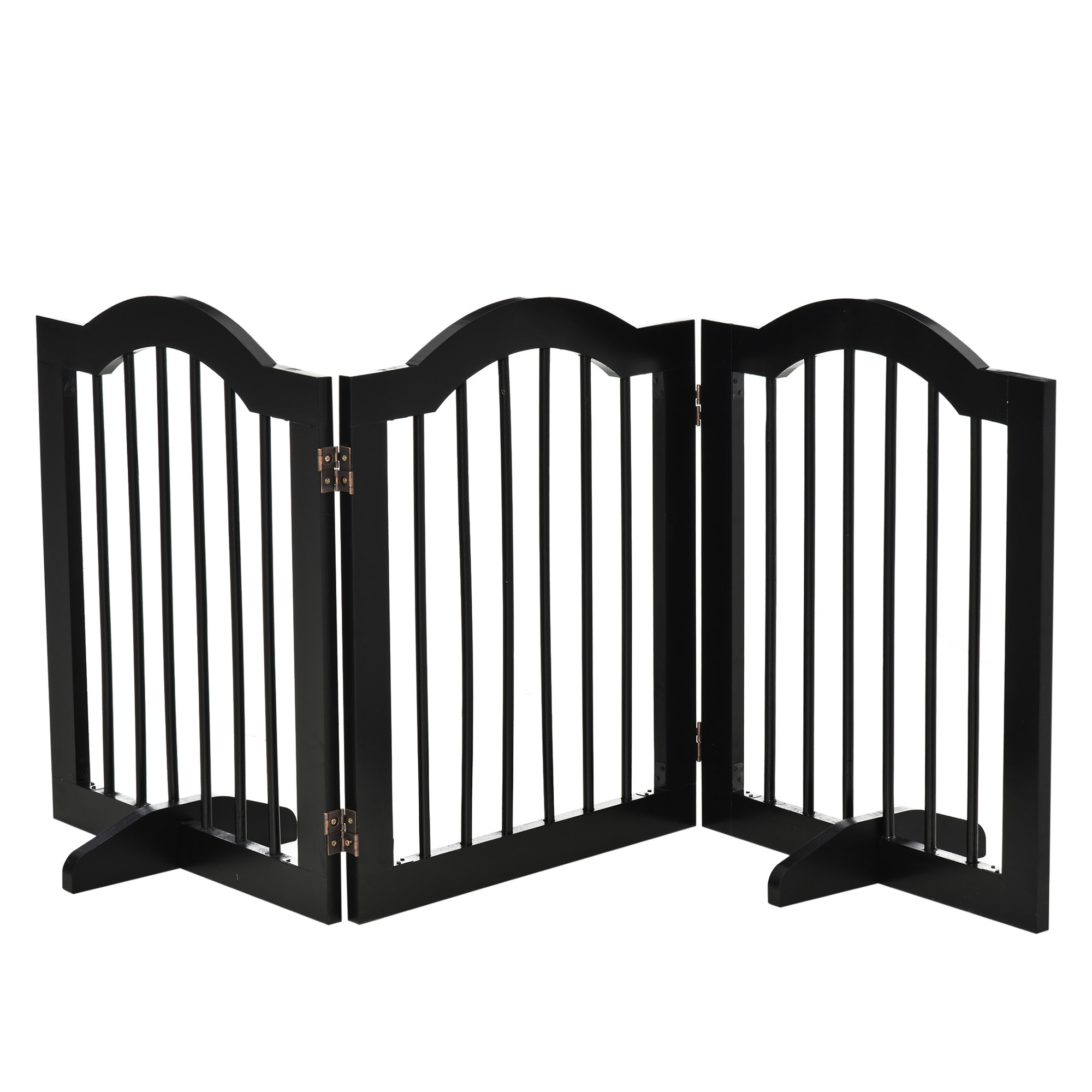 3-osaline koeravärav, 154,5 x 61 cm, kokkupandav, must
