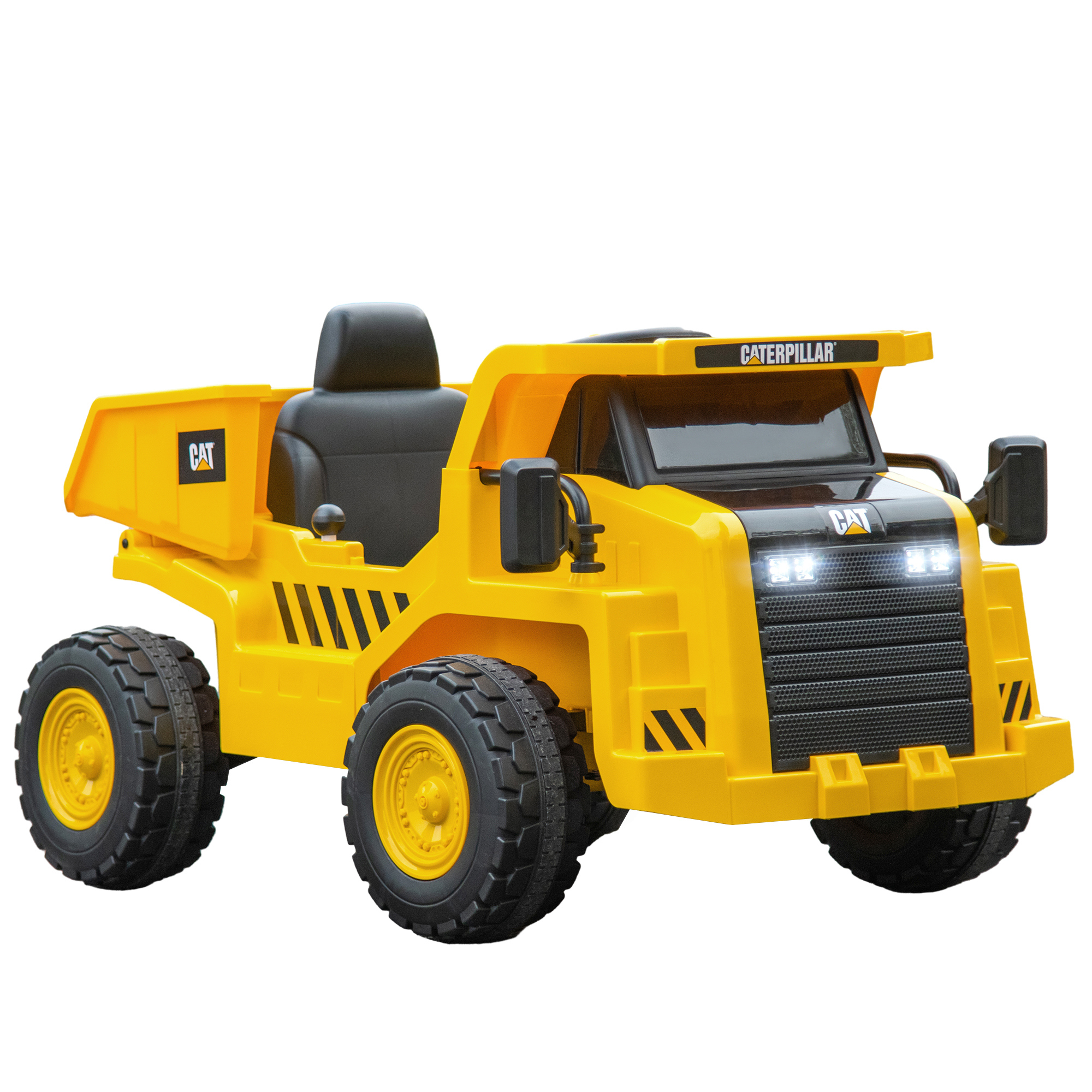 Elektrisks bērnu ekskavators Caterpillar, dzeltens, 110 x 70,5 x 61,5 cm