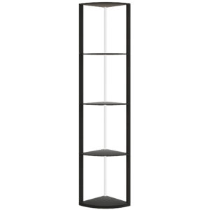 Riiulitega põrandalamp, must, MDF, 42 x 29,5 x 163 cm
