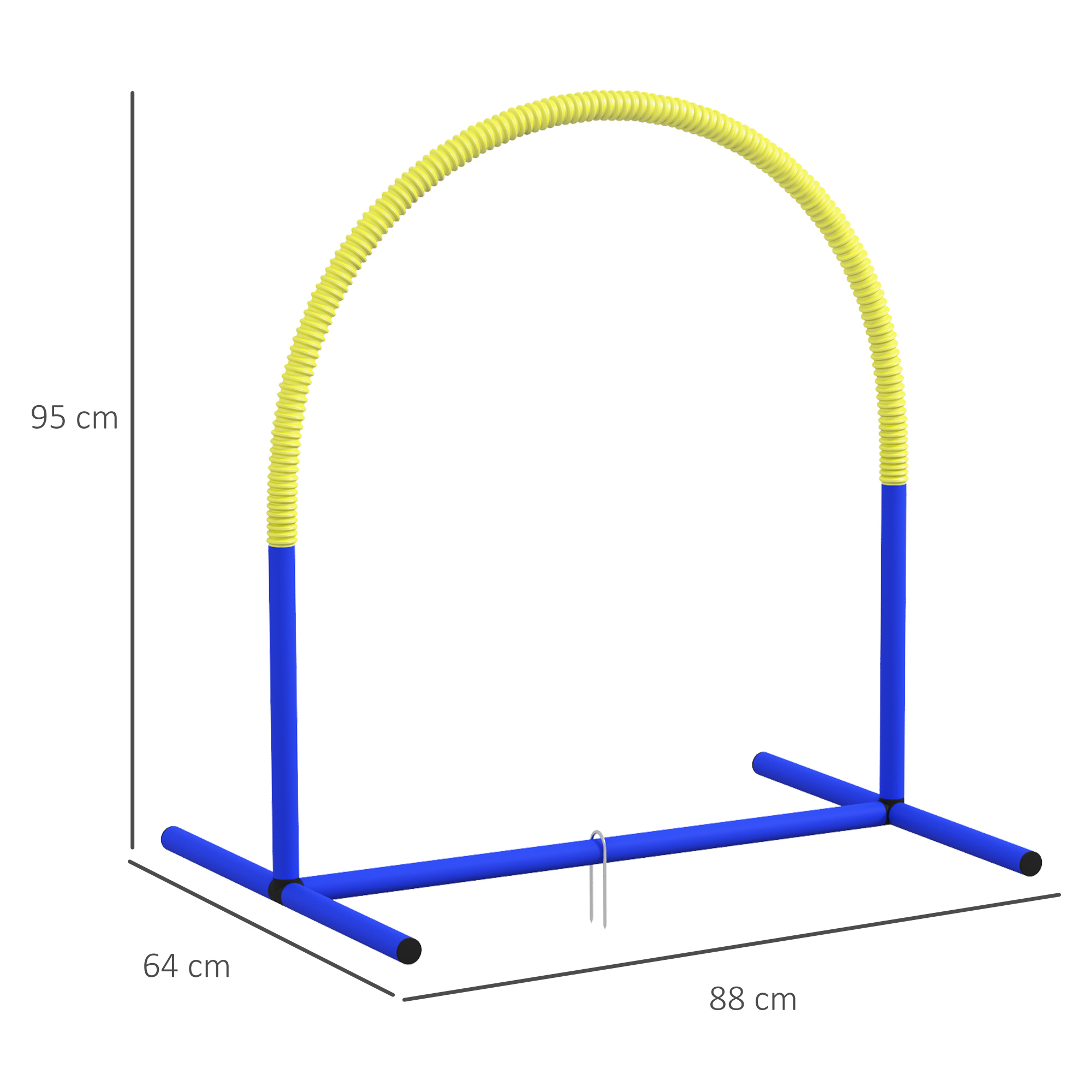 Šunų agility rinkinys, 4 lankai, mėlyna ir geltona, 88 x 64 x 95 cm - Image 3