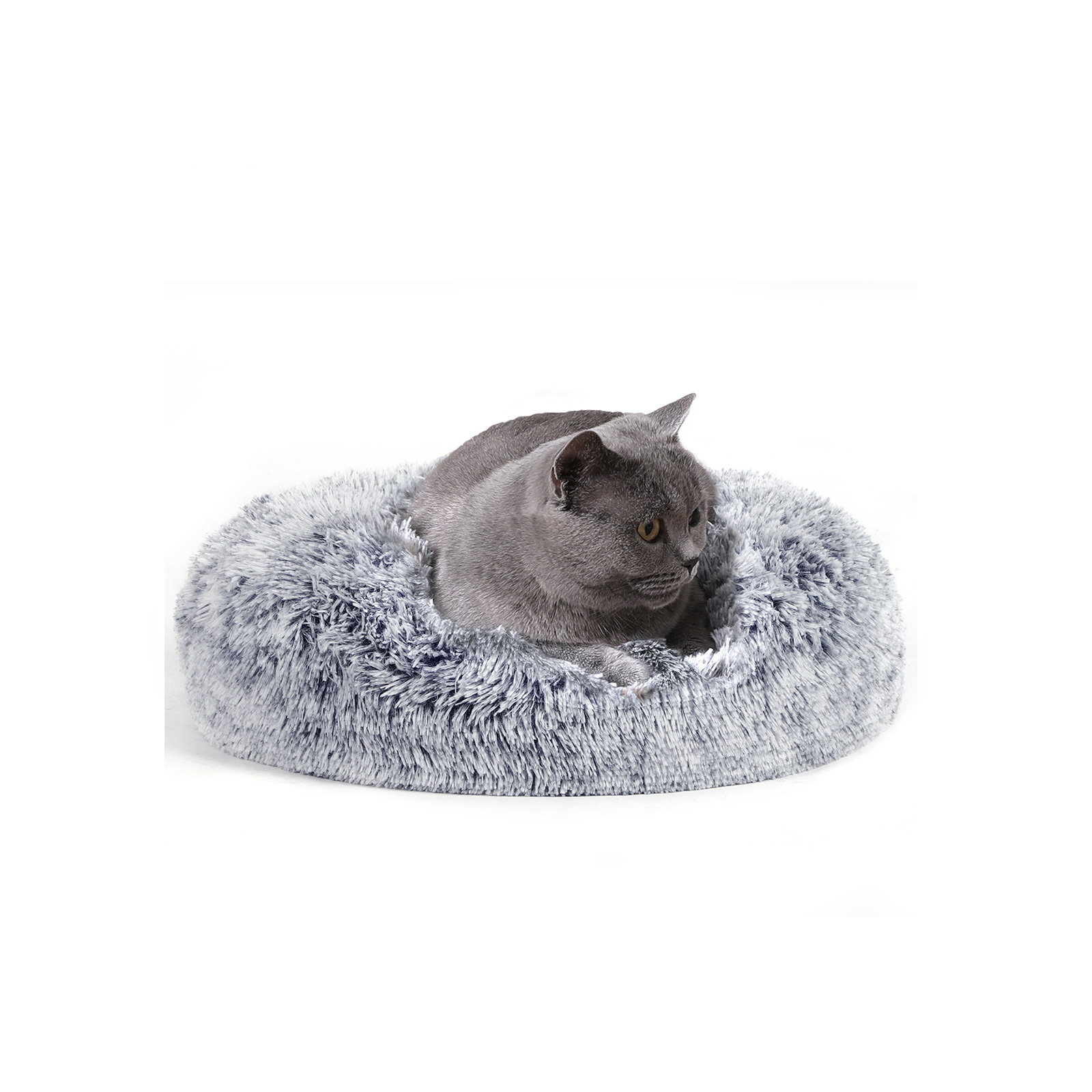 Šunų guolis, pilkas, minkštas pliušas, atminties putų dribsniai, 50 x 20 cm - Image 2