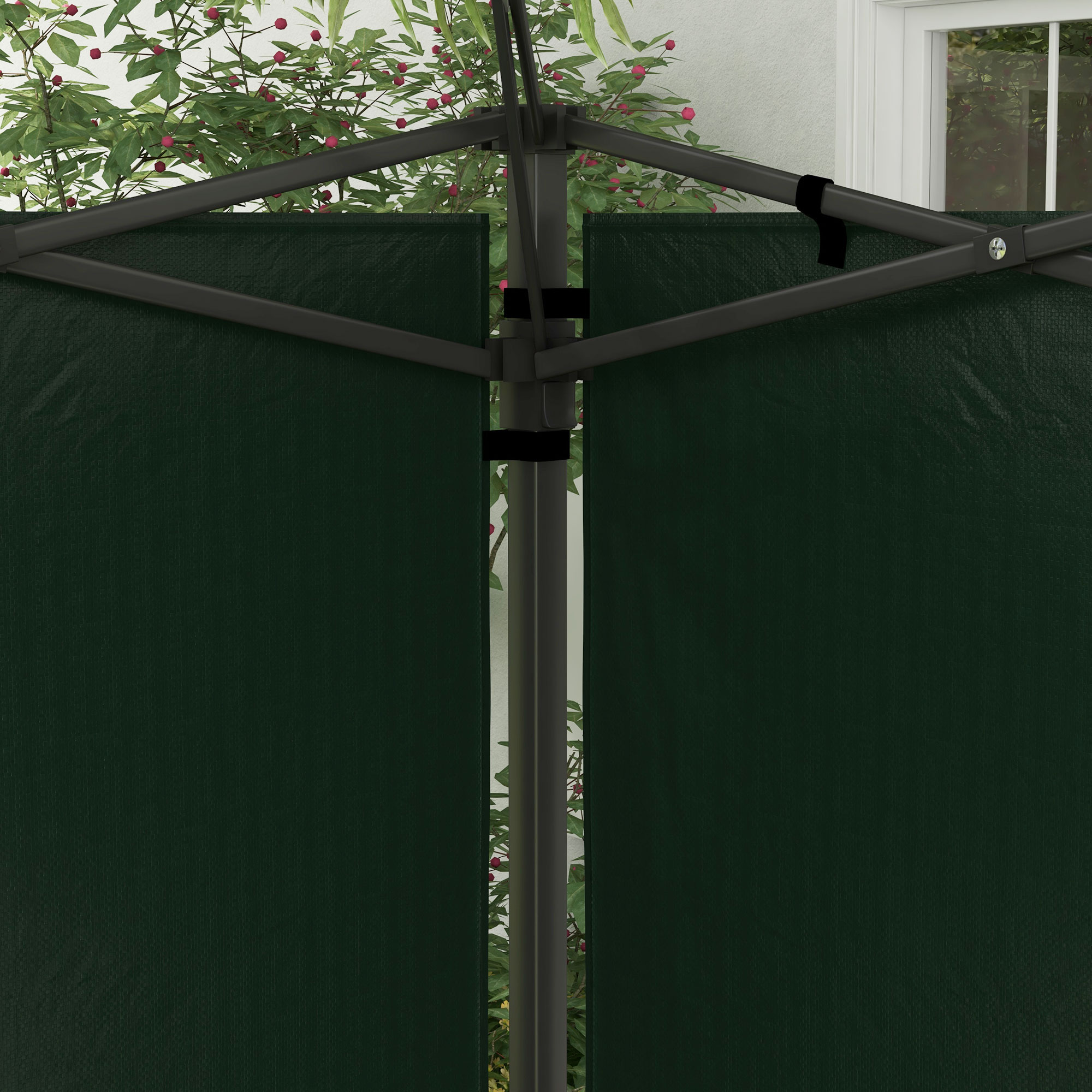 2 daļu lapenes sānu sienu komplekts, 3 x 3 m / 3 x 6 m, tumši zaļš - Image 8