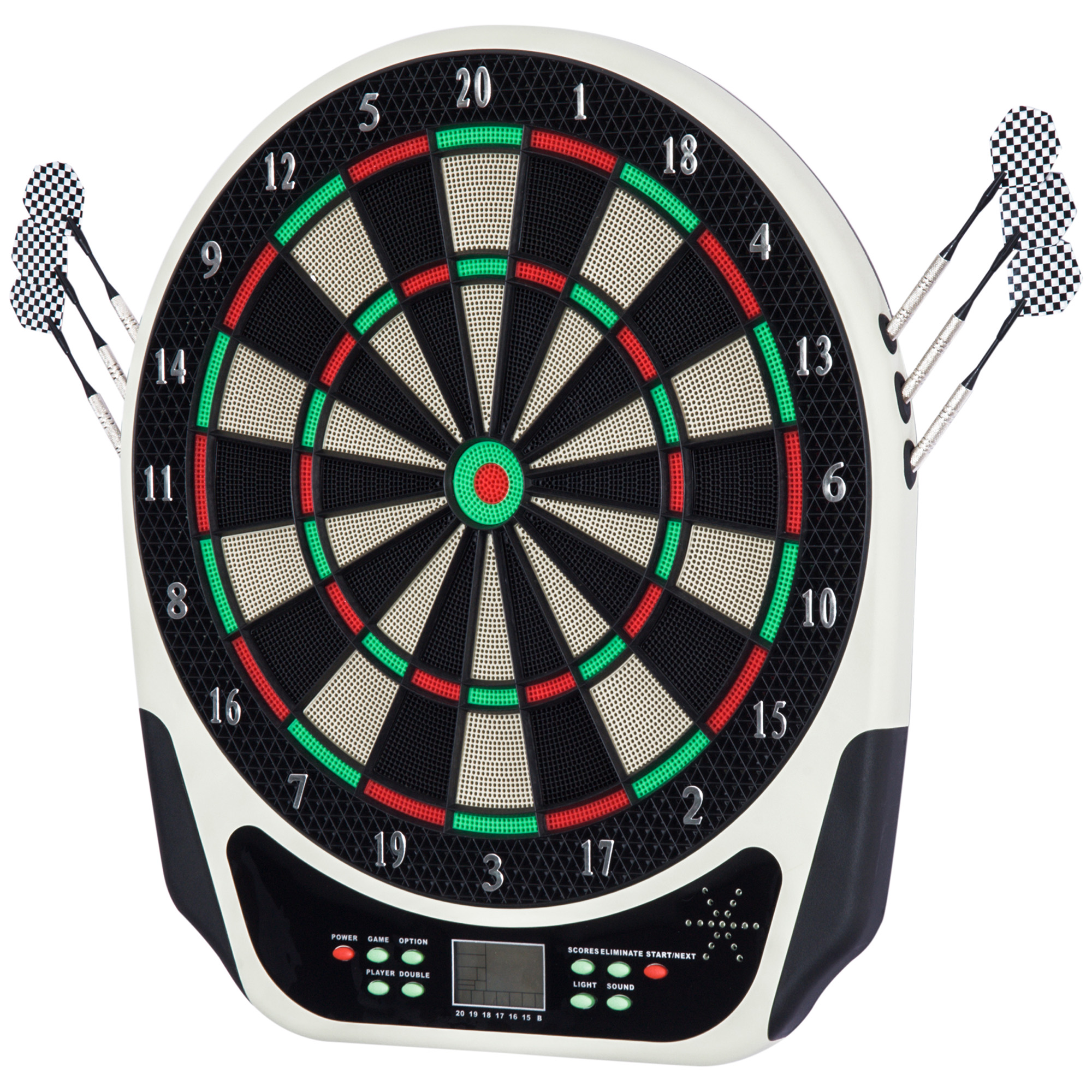 Elektroninė smiginio lenta, juoda/balta, plastikas, 41,5 cm