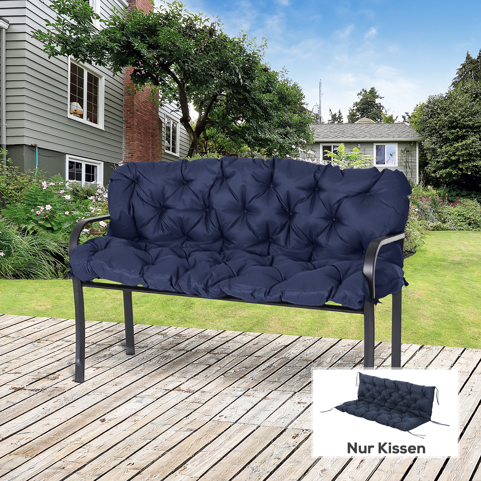 Istmepadi kinnitusribadega, tumesinine, 150 x 98 x 8 cm - Image 2