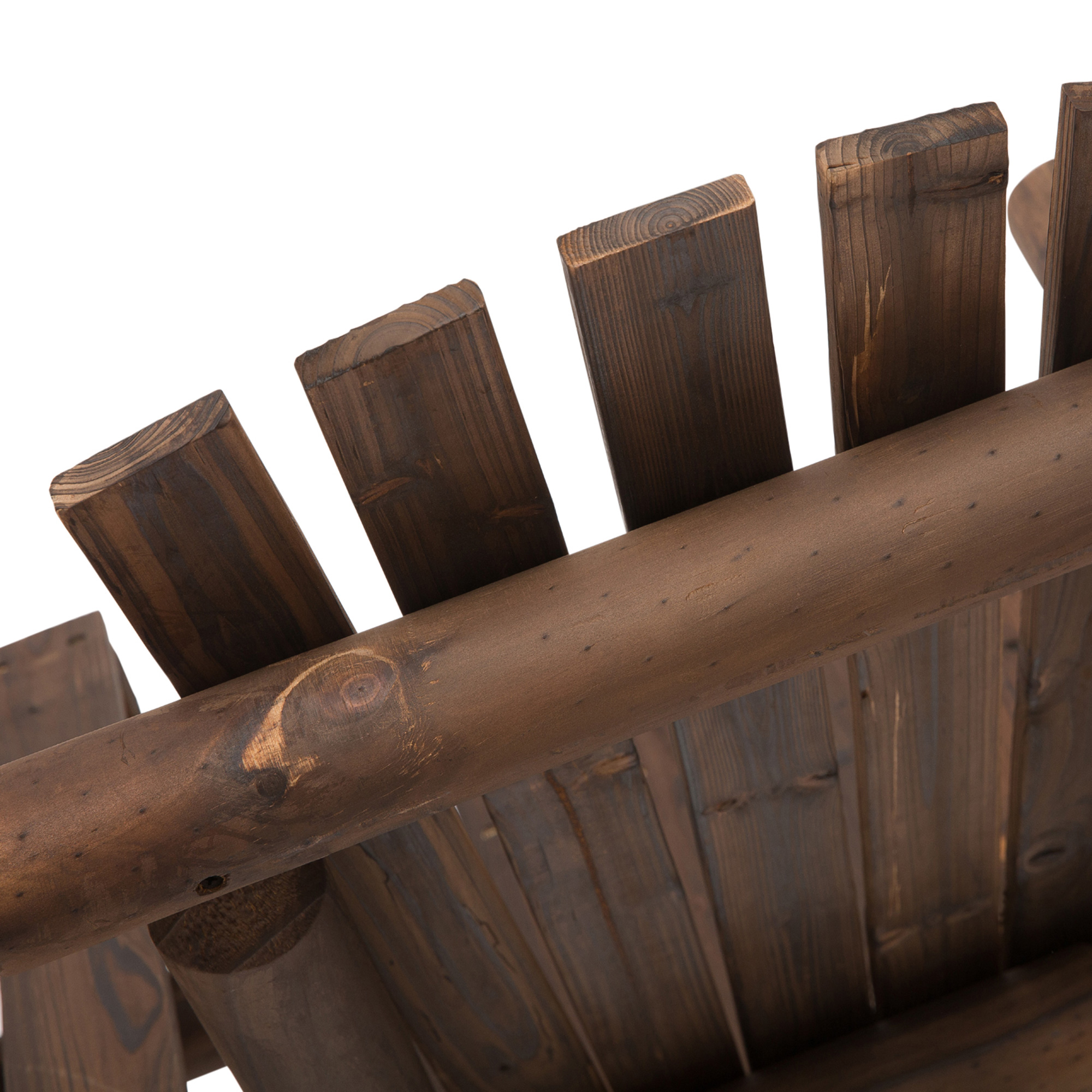 Dārza soliņš ar galdiņu, brūns, 157 x 88 x 103 cm - Image 8