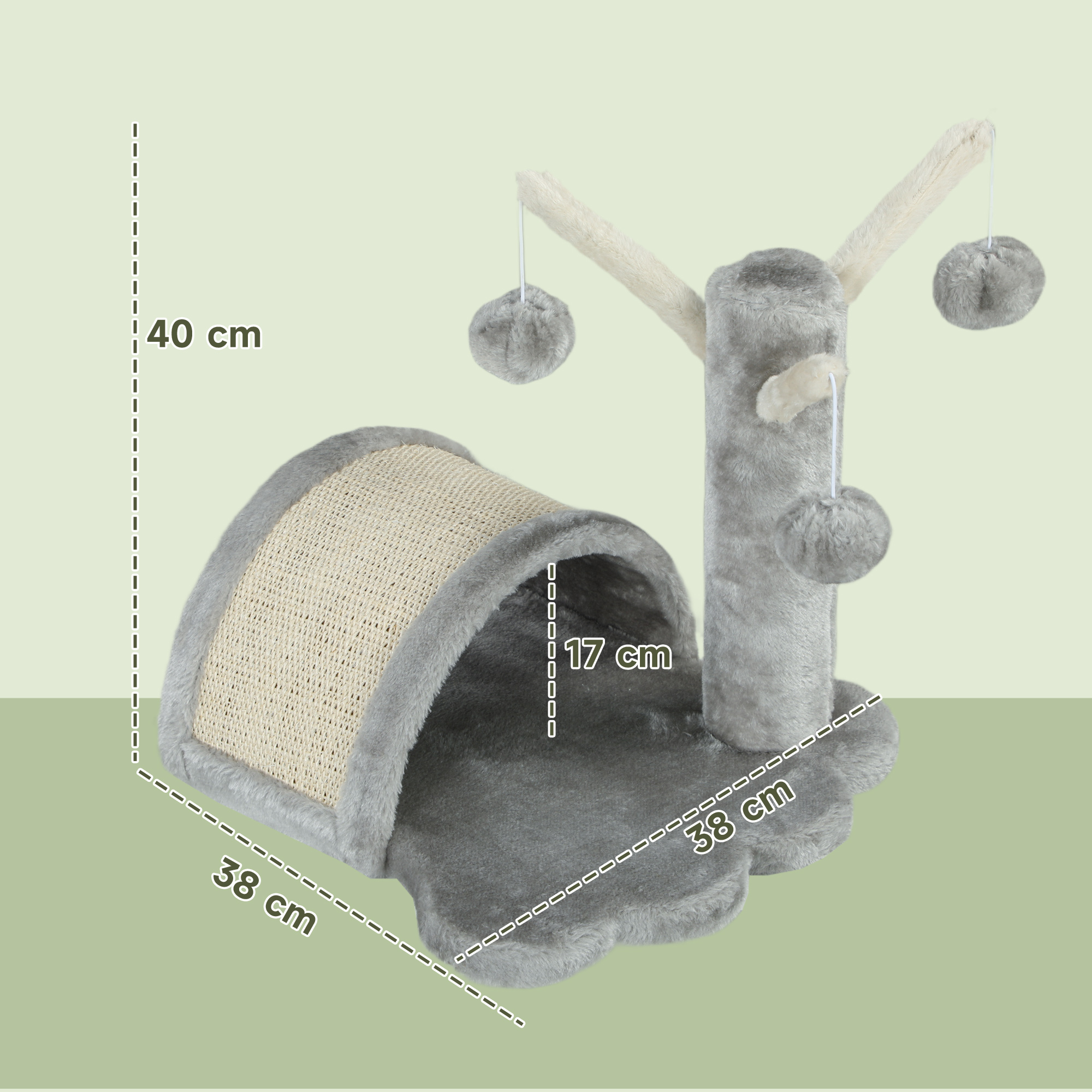Kaķu skrāpis ar alu, 40 cm, gaiši pelēks - Image 3