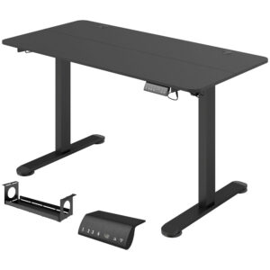 Reguleeritava kõrgusega elektriline töölaud, must, 140 x 70 x 72-116 cm