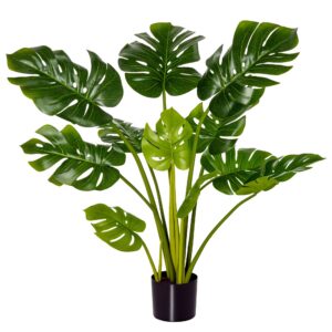 Tekokasvi monstera, 110 cm, vihreä, musta, ruukku