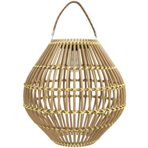 Päikeseaialamp, PE-rattan, boho disain, kollane, Ø31 x 32 cm