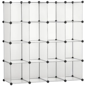 Modulaarne riiulisüsteem 16 eraldi kastiga, kokkupandav riiul, DIY, must + valge