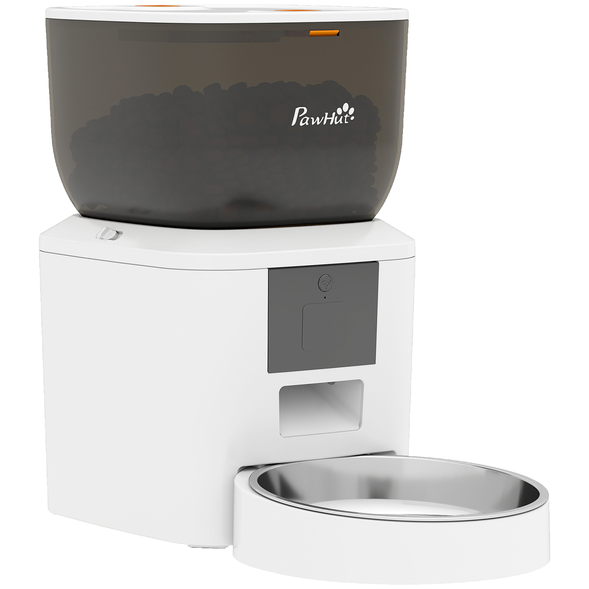 Automaatne lemmikloomade söötja, 2,4 GHz Wi‑Fi, 4 l, valge / läbipaistev must, 35 x 18,5 x 30,5 cm
