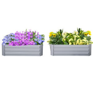 Kaalutud peenar, 2 tk komplekt, hall, 100 x 100 x 30 cm