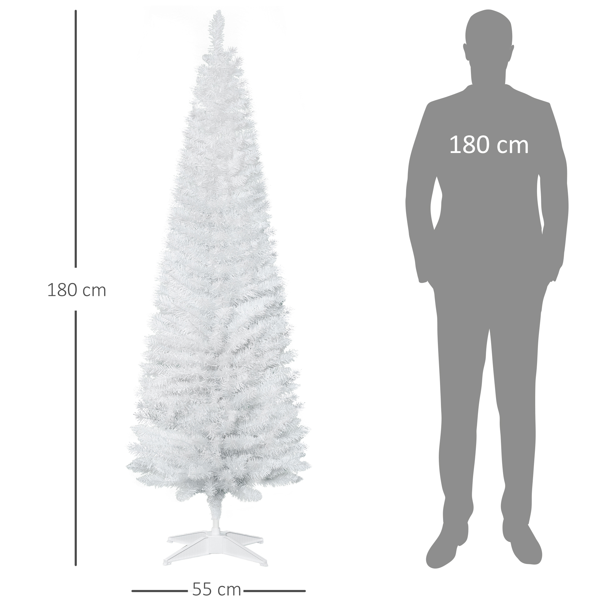Dirbtinė kalėdų eglutė 180 cm, balta, Ø55 cm, 390 šakelių - Image 3