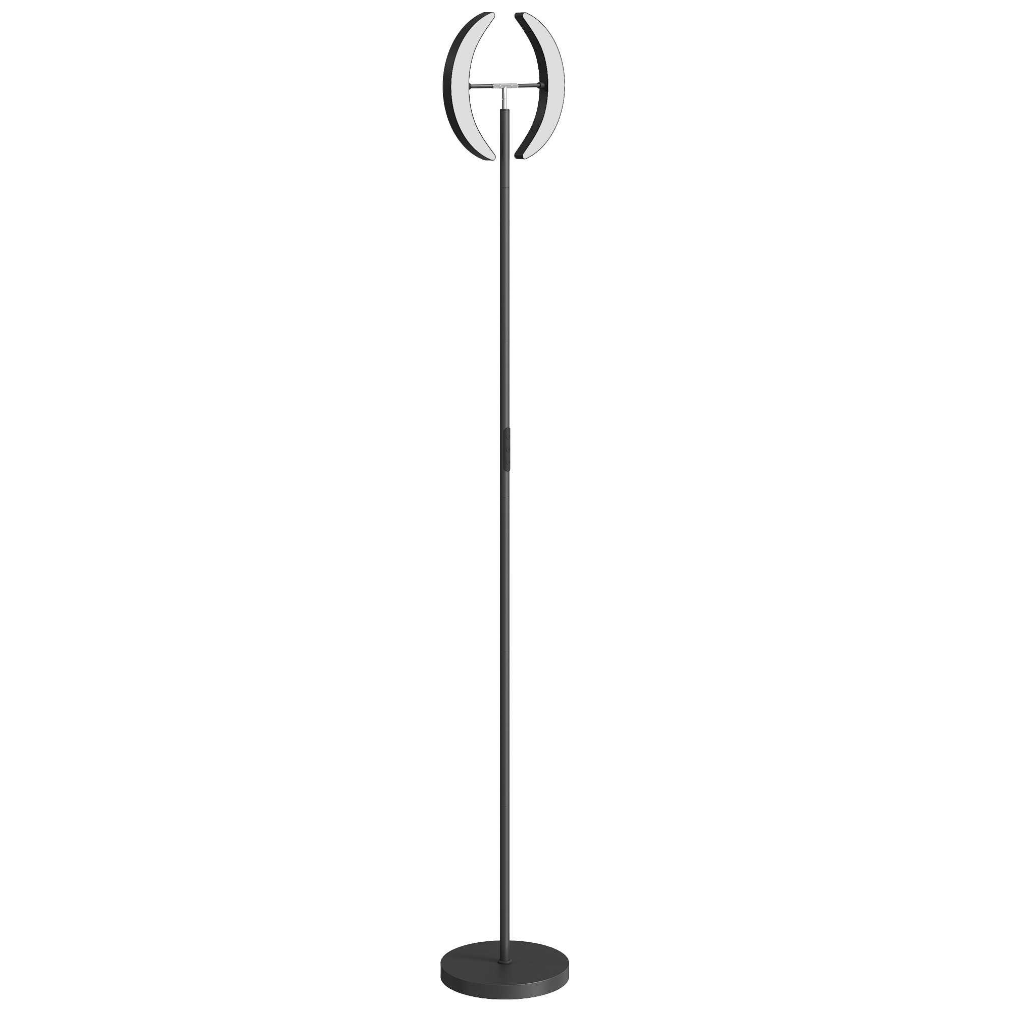 RGB põrandalamp, reguleeritav valgus, must, Ø30 x 188 cm