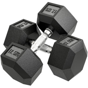 Hanttisetti 2 x 17,5 kg, musta, metalli / kumi