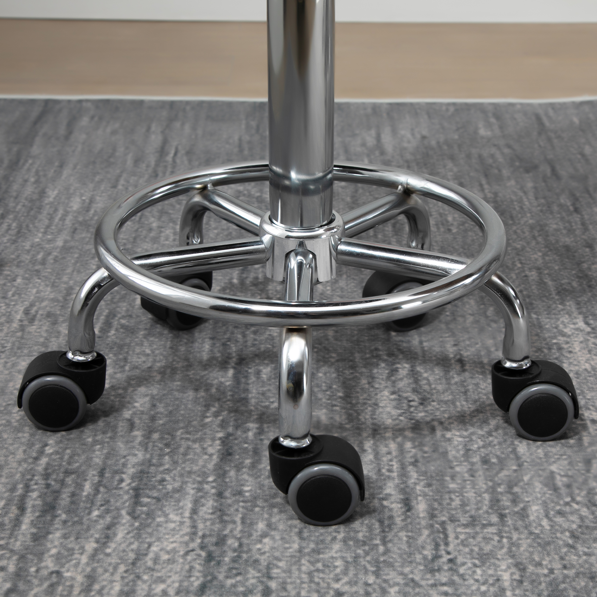 2 tk ratastel taburet seljatoega, must, 57-72 cm - Image 9