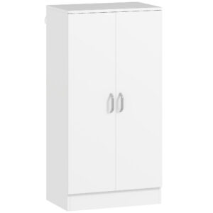 Kingakapp pehmelt sulguvate hingedega, reguleeritavad riiulid, valge, 55 x 35 x 108 cm