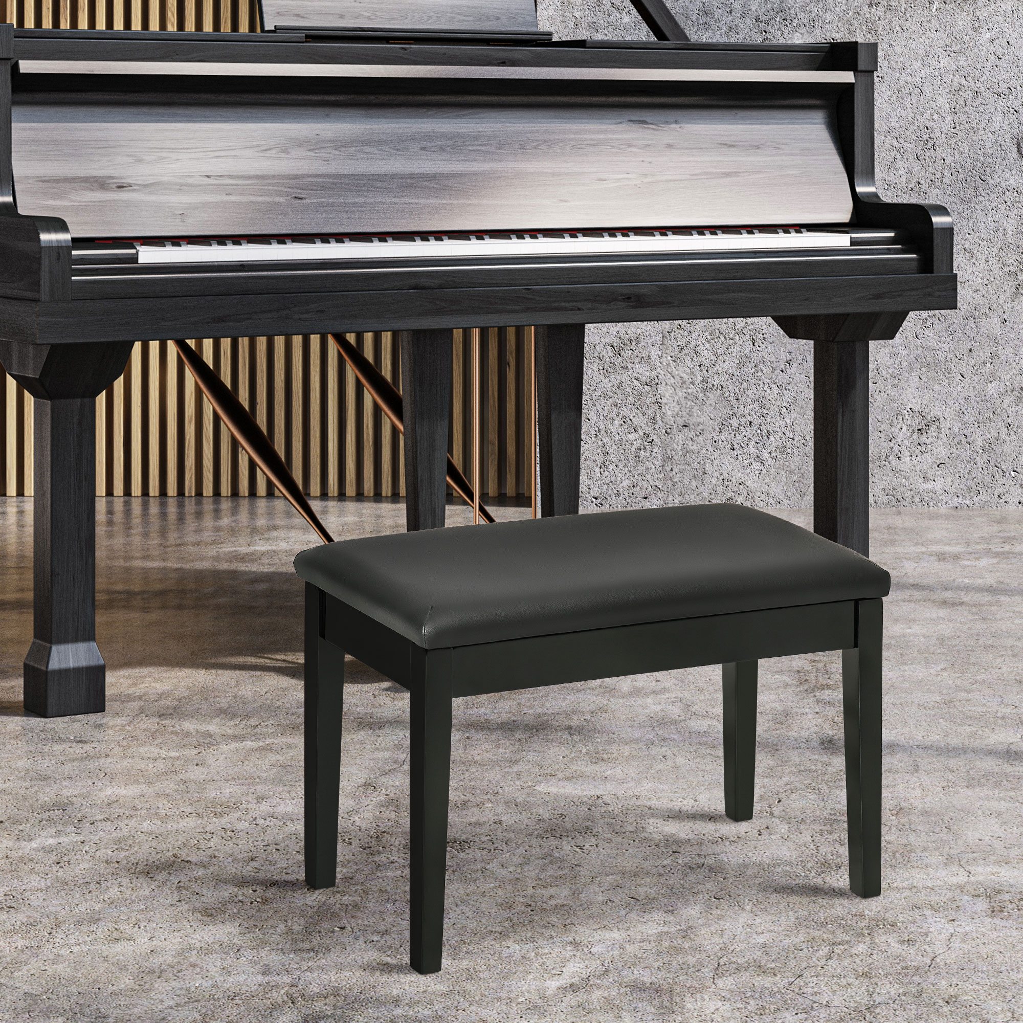 Pianopenkki yhdelle hengelle, musta, 75 x 35 x 49 cm - Image 2