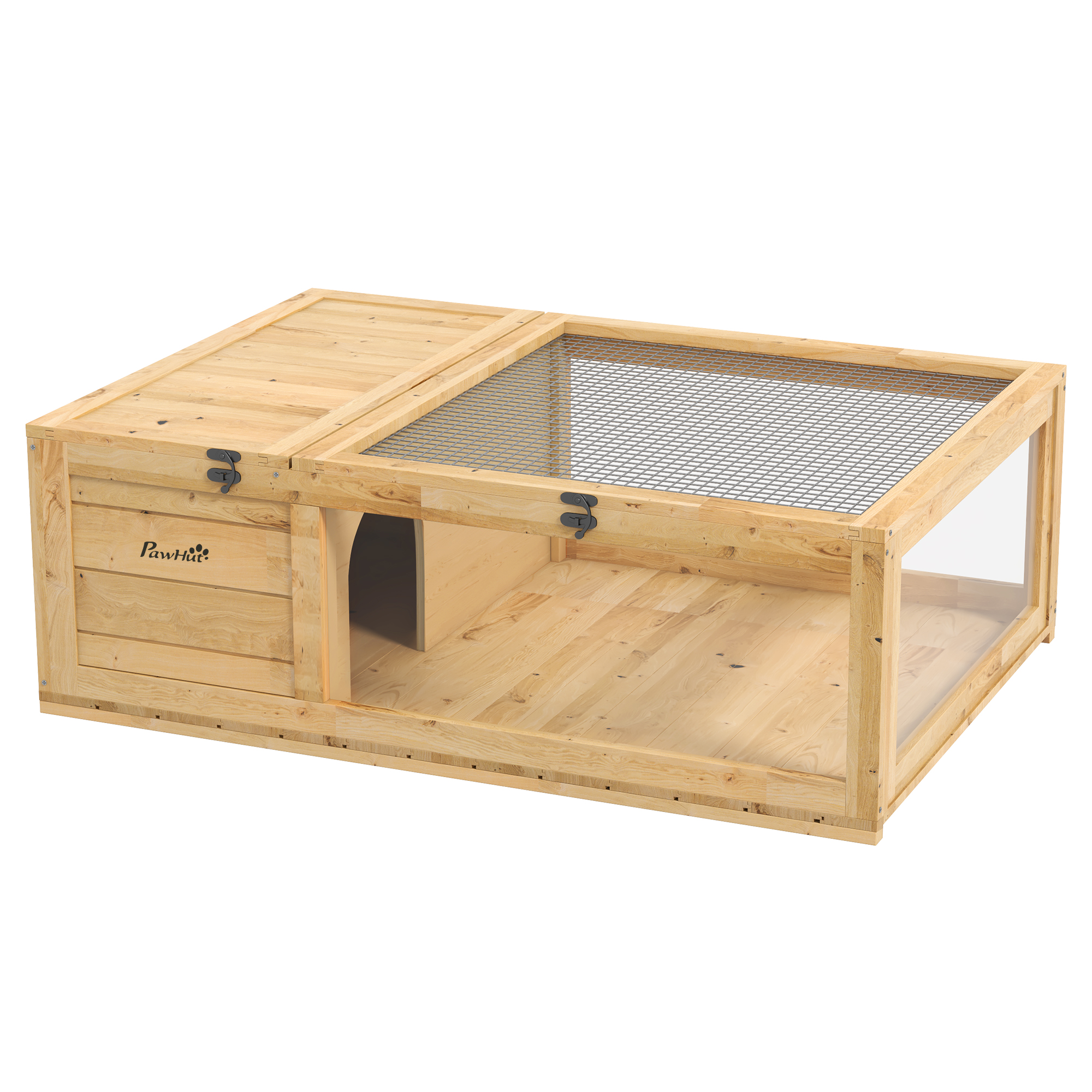 Kilpikonnatalo puusta, keltainen, 91 x 60,5 x 32 cm