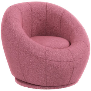 Laste tugitool, roosa, teddy fleece, 60 x 56 x 48 cm