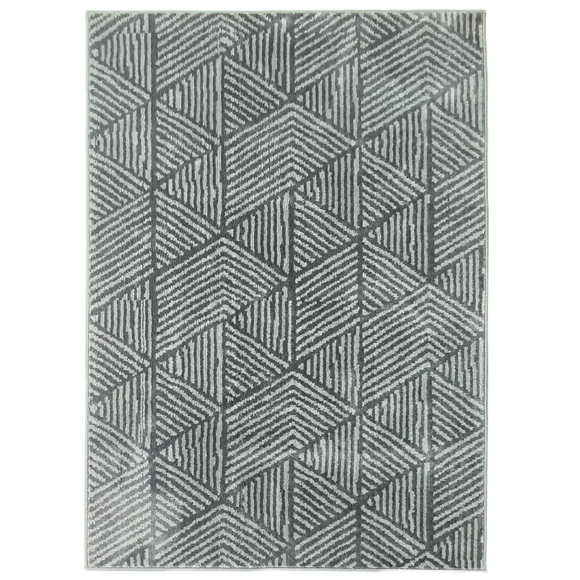Paklājs viesistabai, moderns stils, mazgājams, 170 x 120 cm, tumši pelēks