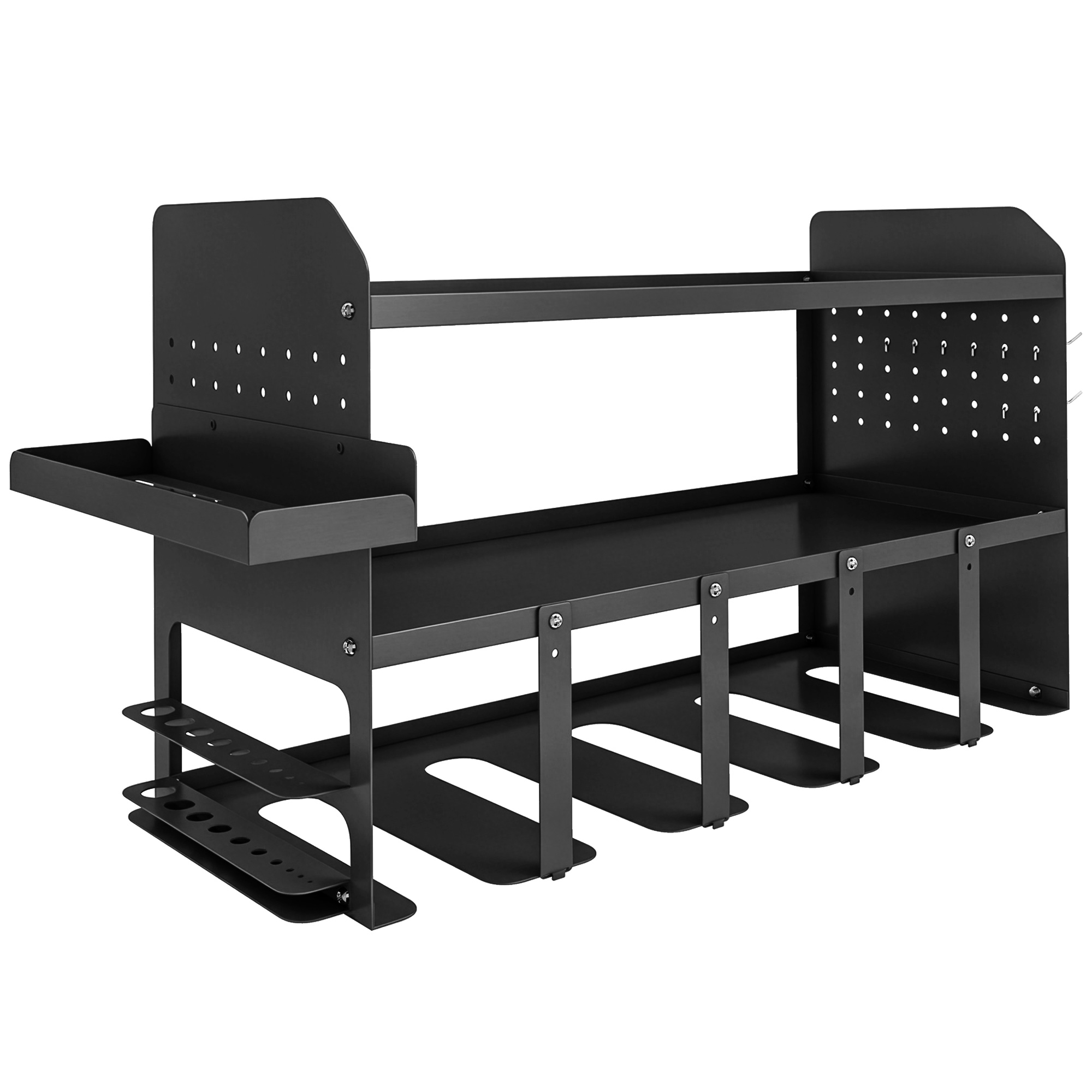 Sienas dārza instrumentu organizators, 2 līmeņu, melns, 61,8 x 23 x 32,7 cm
